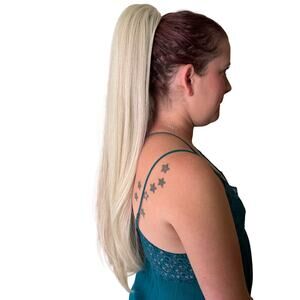 Chelsey Smith Crowns Drawstring Ponytail Extension Straight Light Blonde Y2K 90s